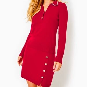 Lilly Pulitzer Lizona Sweater Skirt in Poinsettia Red Size XS Nwt